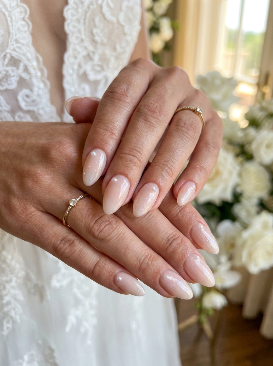 June Wedding Pearl Nails
